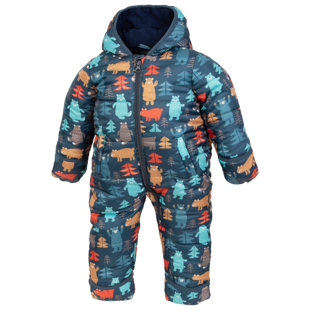 NEW Iceburg Outerwear Infant Quilted Insulated One-Piece Snowsuit Animal Print